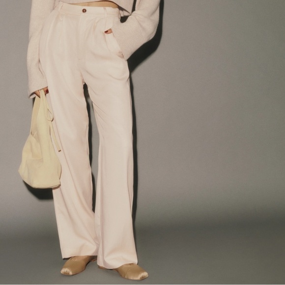 Reformation oyster mason pant cream size 2 🩷 worn once - Picture 2 of 5